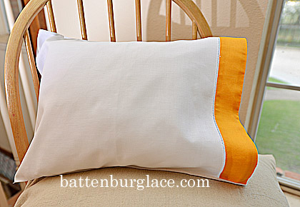 Hemstitch Baby Pillowcases, Apricot color border, 2 cases